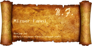 Mizser Fanni névjegykártya