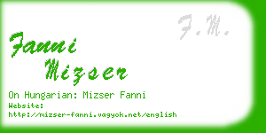 fanni mizser business card